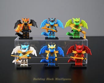 1-6 Dragon Ninjas: Lloyd, Jay, Zane, Cole, Kai, Nya, Lego-kompatibel, Barnens dag-present