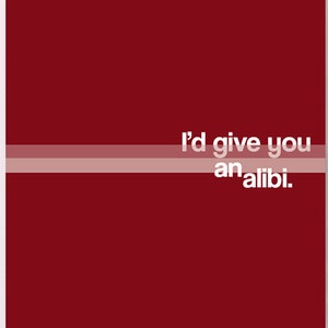 Ich würde Ihnen ein Alibi. Lustige Anti-Valentinstag-Liebe-Karte. Ich liebe dich BFF Freund Humor Grußkarten. Mid-Century Design