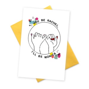 Lustige beste Freundin Galentines Tag Liebe Karte. Rachel und Monica Freunde Freundschaft TV-Show Geburtstagskarte. mate bestie bff Geburtstagsgruß