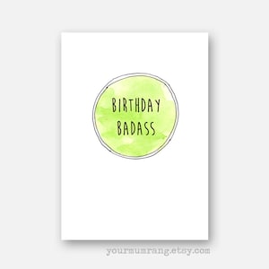 Carte d'anniversaire drôle. Ami badass. 21 30 40e BFF cartes de voeux. Vous rock papeterie. Carte de copain copine collègue de bureau
