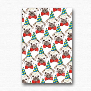 Scheda di compleanno divertente partito Pugs. Pug saluto carte illustrate. il ragazzo partito invita 21 migliore amica fidanzata. umorismo di cucciolo