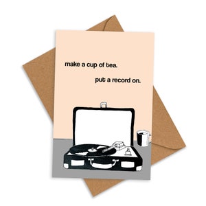 Make A Cup of Tea Geburtstagskarte Set Geburtstagskarte. Lockdown Greetings Karten .Music Vinyl Isolation Freund bester Freund. Bday BFF Gruß