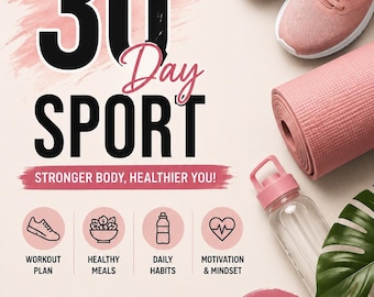 30 Day Glow Up Challenge | Digital Planner 2026 | Self Care & Habit Tracker Journal