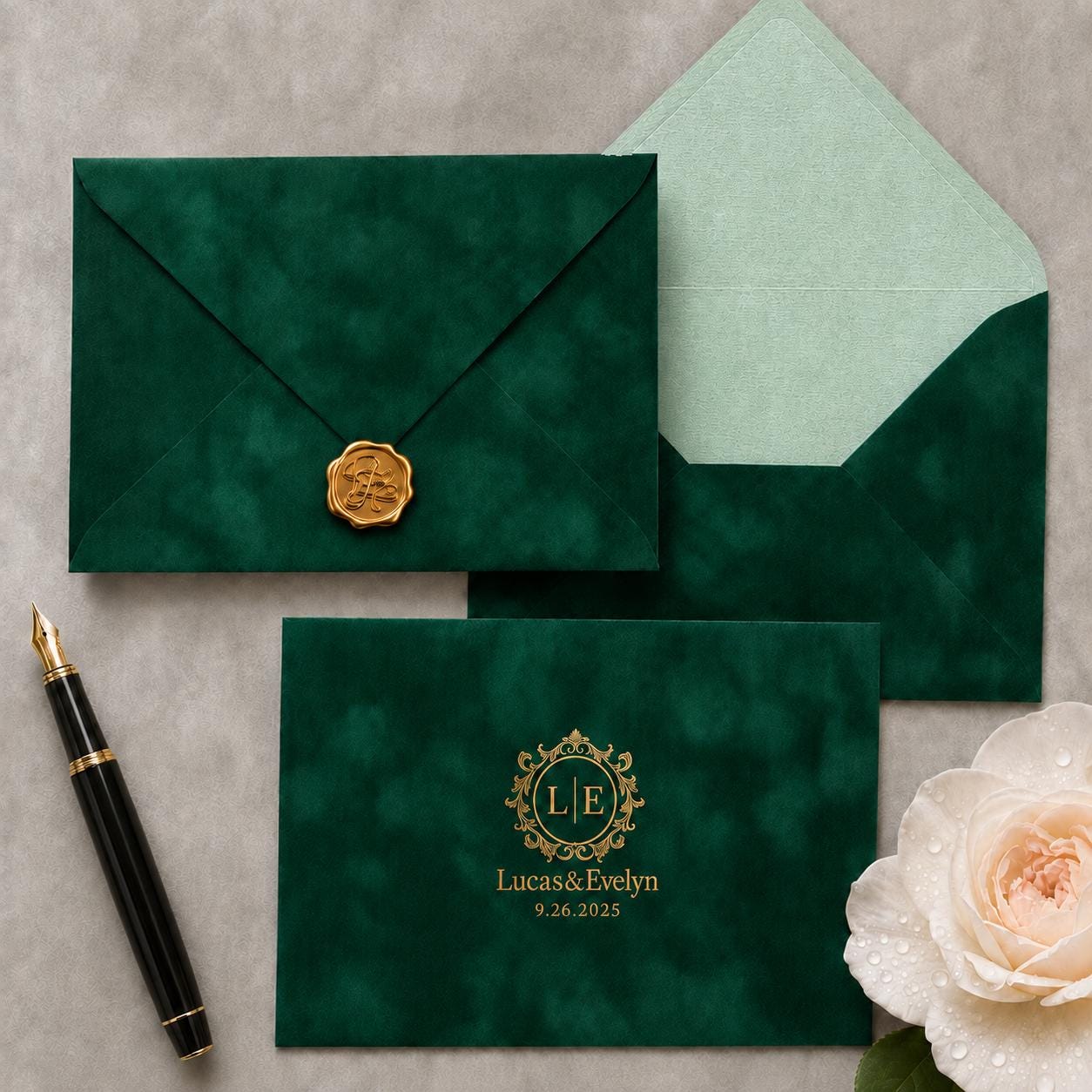 Velvet Invitation Envelopes,Personalized Invitation Envelope,Elegant Event Mailers,Gift Card & Greeting Card Envelopes for All Occasions