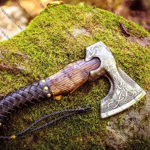 Viking Axe, Carbon Steel Viking Axe, Personalized Viking Axe In Hand Forged For Wall Decoration, Custom Made Viking Axe For Camping, Axe