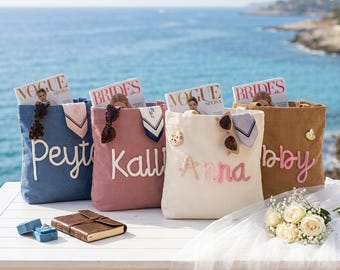 Personalisierte Cord Tasche, benutzerdefinierte Weekender Tasche, Brautjungfer Vorschlag Geschenk & stilvolle Reiseumhängetasche