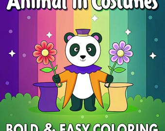 Libro para colorear de animales disfrazados / 80 páginas fáciles y llamativas (descarga en PDF)