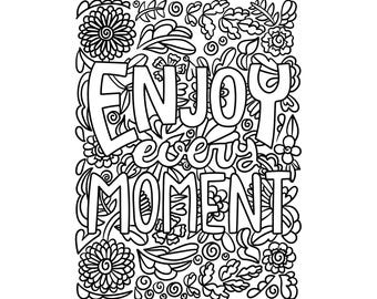 Libro para colorear para adultos / Afirmaciones positivas, atención plena, alivio de la ansiedad (descarga en PDF)