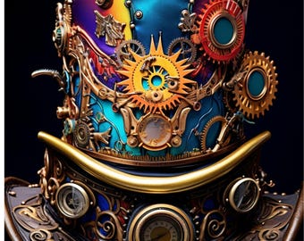 Libro para colorear de sombrero de copa steampunk / 40 páginas / PDF imprimible / Descarga digital / Gafas con engranajes