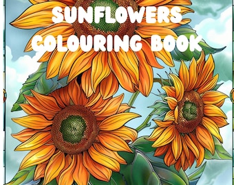 Dibujos para colorear de girasoles para adultos / Diseños meditativos, alivio del estrés (Descarga en PDF)