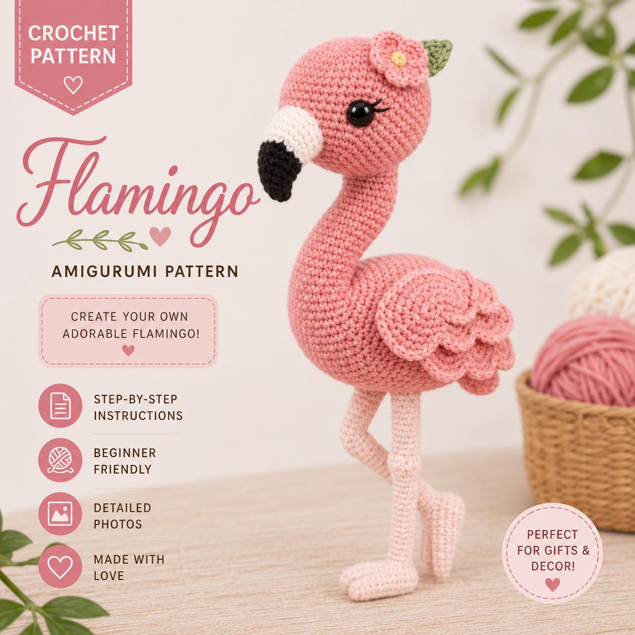 38 Flamingo Crochet Patterns to Add Tropical Charm to Your Handmade Collection 4 Flamingo Amigurumi Crochet