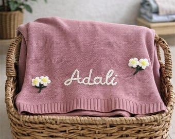 Soft Organic Cotton Baby Blanket – Personalized Newborn Blanket, Handcrafted, Baby Shower Gift, Nursery Decor, Photo Prop Keepsake