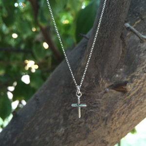 Sterling Silver Dainty Cross Necklace / Tiny Cross Necklace / Easter Gift / Layering Necklace / Cross Pendant / Cross