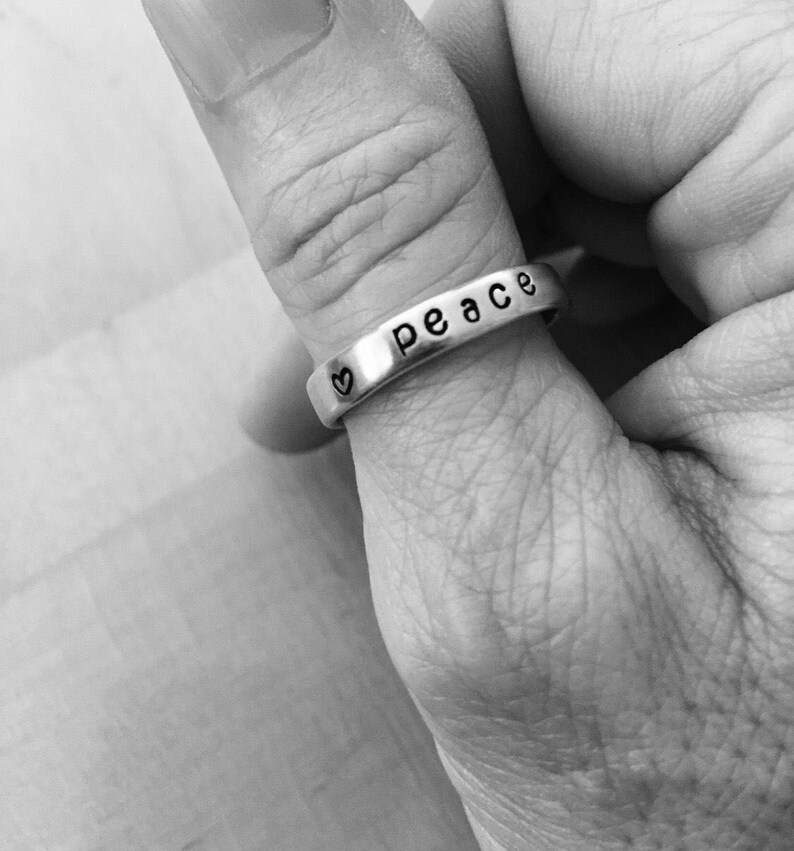 Sterling Silver Stacking Name Rings / Personalized Silver Etsy