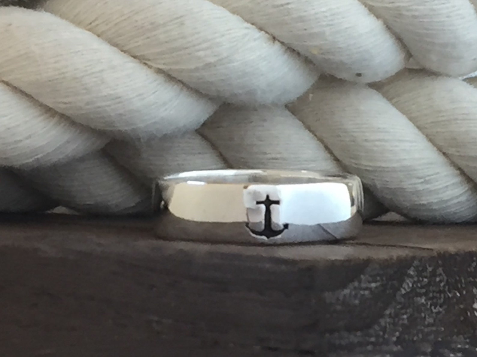 Sterling Silver Anchor Band / Anchor Ring / Anchors Aweigh / Etsy