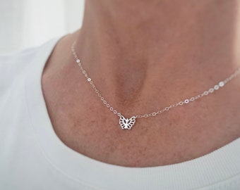 Sterling Silver Butterfly Necklace Mother’s Day Gift BFF Jewelry Butterfly Jewelry Butterflies
