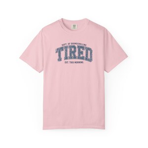 Tired Dept. of Doomscrolling Varsity Tee, Sarcastic Gen Z Humor Shirt Blossom