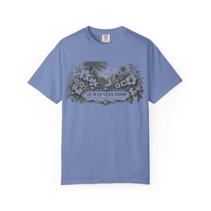 Genesis 1:31 Very Good Shirt, Garden of Eden Faith Tee, Botanical Scripture Top Orchid