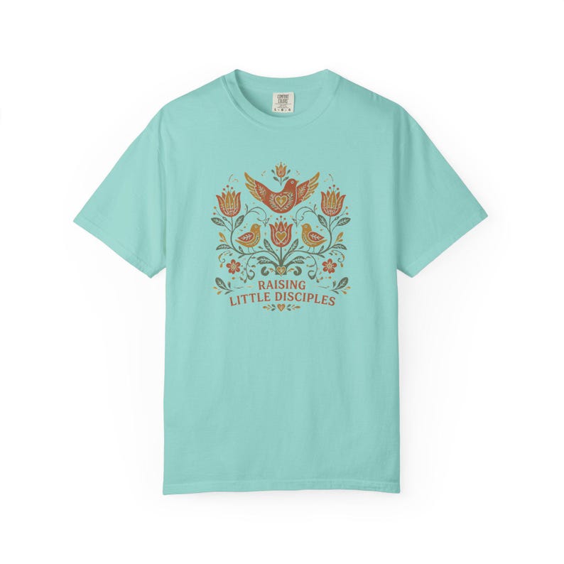 Raising Little Disciples Christian Mom Shirt, Floral Folk Art Tee image 8