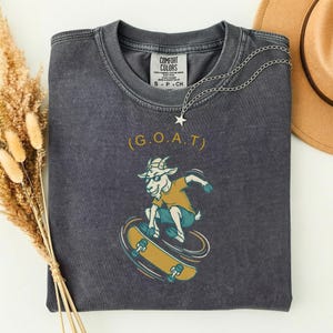 Skateboarder Gift for Dad, Greatest of All Time Shirt, Funny GOAT Tee, Comfort Colors Skateboard Shirt, Gift for Skater zdjęcie 10