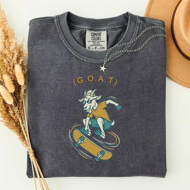 Skateboarder Gift for Dad, Greatest of All Time Shirt, Funny GOAT Tee, Comfort Colors Skateboard Shirt, Gift for Skater zdjęcie 10