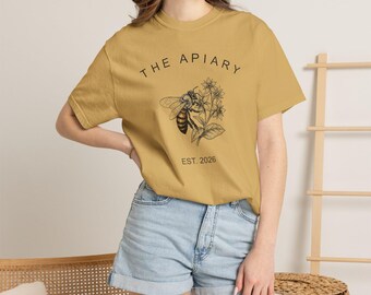 Botanical Bee T-Shirt, Vintage Garden Honeycomb Print, Comfort Colors Tee