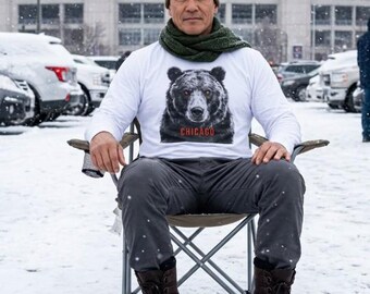 Chicago Grizzly Bear Long Sleeve Shirt, Comfort Colors Gameday Apparel