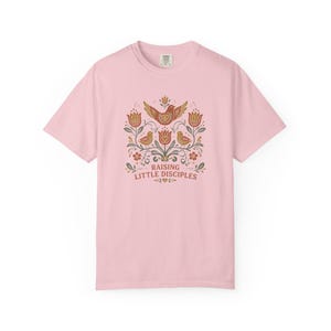 Raising Little Disciples Christian Mom Shirt, Floral Folk Art Tee Blossom