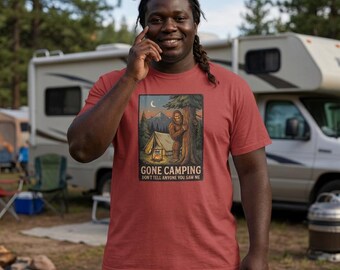 Camiseta de camping Bigfoot, camiseta de campista introvertido Sasquatch, camiseta Comfort Colors