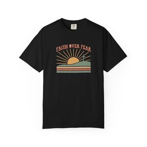 Faith Over Fear Retro Sunset Christian T-Shirt, Religious Bible Verse Tee image 15