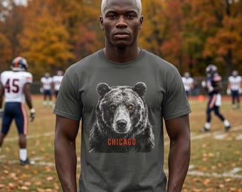 Chicago Grizzly Bear Football T-Shirt, Comfort Colors Gameday Tee
