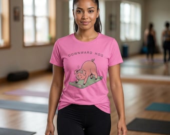 Camiseta de yoga con diseño de cerdo boca abajo, divertida camiseta Namaste para amantes de los cerdos, ropa deportiva para mujer.