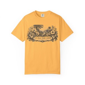 Genesis 1:31 Very Good Shirt, Garden of Eden Faith Tee, Botanical Scripture Top Citrus