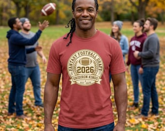 Camiseta Fantasy Football Draft 2026, Camiseta Vintage Gridiron Kings, Camiseta Comfort Colors League