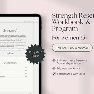 Perimenopause Strength Reset Program & Workbook | Home Workout Plan for Women 35+ (PDF)