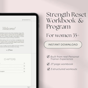 Perimenopause Strength Reset Workbook PDF | Home Workout Plan for women 35+ |  Personal Trainer Program | Fitness, Energy  & Habit Reset