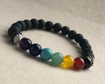 Chakra Bracelet,Lava stone Bracelet,Yoga Jewelry,Diffuser bracelet,Aromatherapy Jewelry,Diffuser Jewelry,Chakra Jewelry,Mala Bracelets,