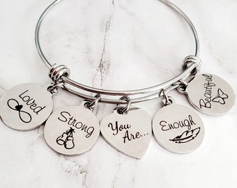 Affirmation Bracelet, Valentine's Day Gifts, Gifts for her, Enough, Beautiful, Loved, Wedding, Birthday, Anniversary, Bracelet, Engagement