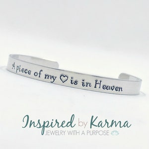 A Piece of my heart is in Heaven Bracelet,Memorial Bracelet,Memorial Jewelry,Remembrance jewelry,Sympathy Gift,Memorial Gift,In Memory of