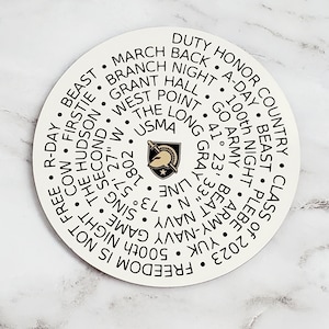 USMA Class Motto Spiral Sandstone Coaster Set, West Point Gifts, usma gifts, Houseware, Drinkware, Barware