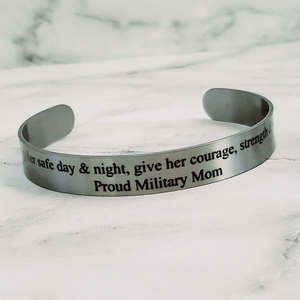 Deployment Bracelet, Proud Military Mom, Army Mom, Air Force Mom, Military Mom, Military Jewelry, Keep him safe night and day, Keep her safe