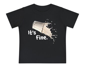 Va tutto bene. Maglietta divertente per bambini. Non piangere sul latte versato.