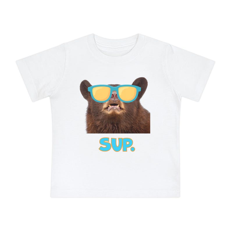 Maglietta per neonati e bambini con orsetto super cool immagine 1