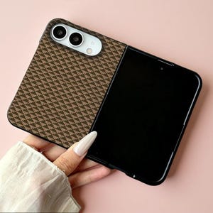 Retro Brown Tile Art Case for iPhone Duo 18 Pro Max, Vintage Phone Cover
