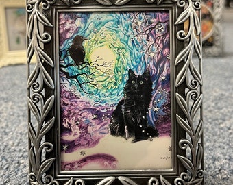 Taylor ATC framed minis of Midnight Companions and Dragon Dreams