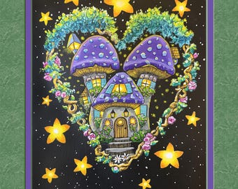 Mushroom House, 8x10 Print,matted to an 11x14 frame size.