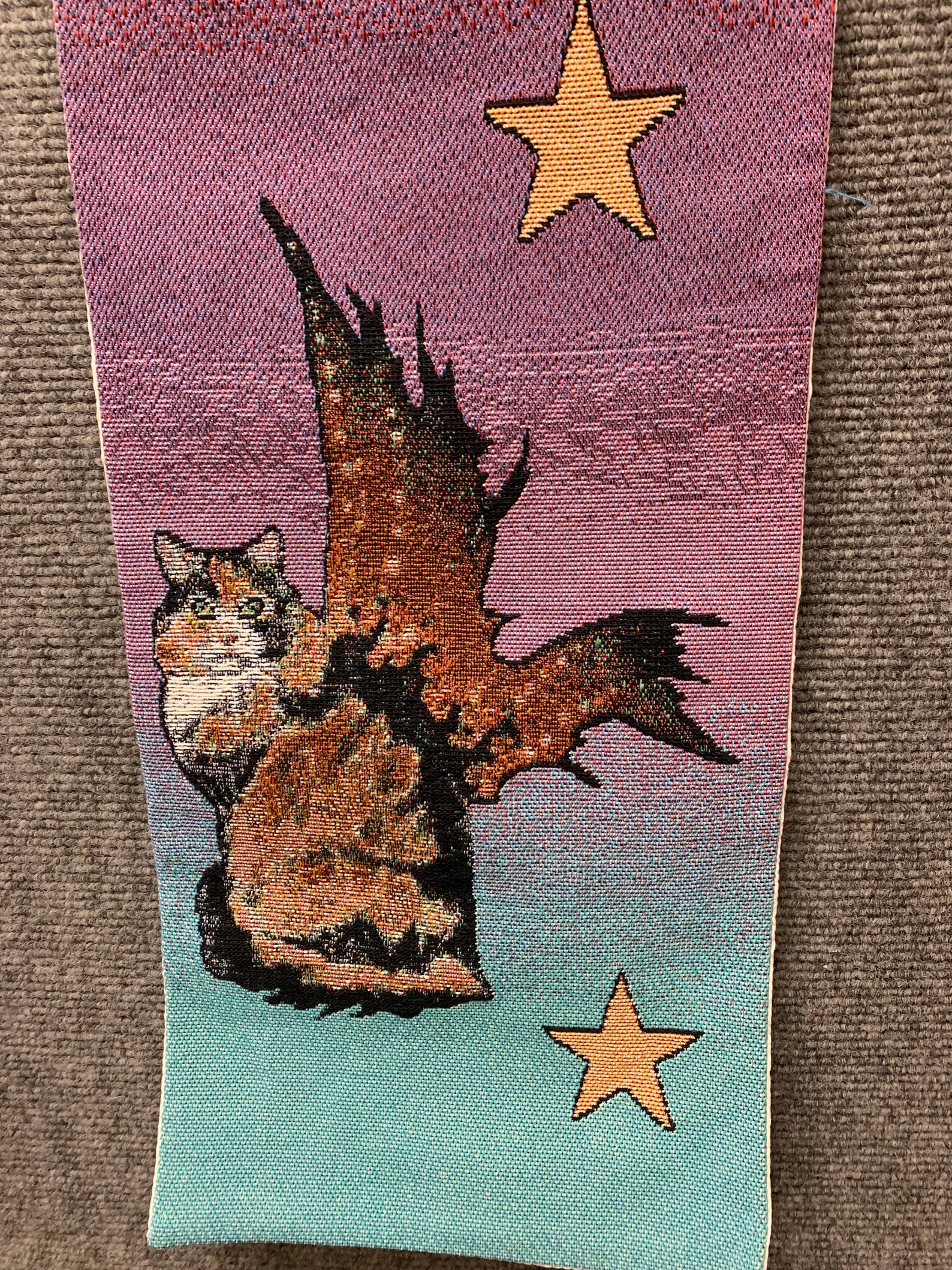 3 Winged Cat Bell Pull Tapestry Etsy
