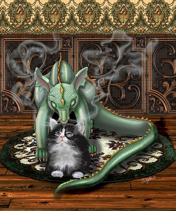 Best Friends Mouse Pad Dragon Cat Cute Dragon Green Etsy Best Friends Mouse Pad Dragon Cat Cute Dragon Green Etsy