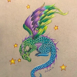 Sleepy Time, mouse pad, dragon, sleeping dragon, cute dragon, blue dragon, green dragon, dragon and stars,dragon mouse pad