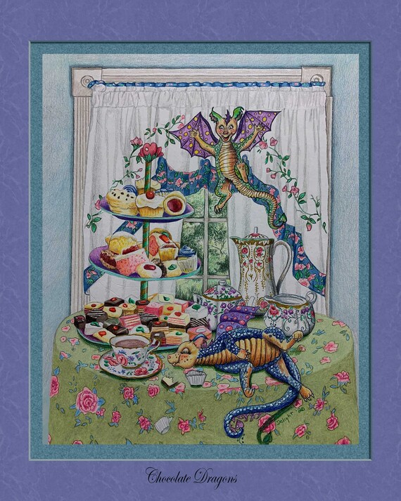 Chocolate Dragons 8x10 Print Dragons Dragon Baby Dragons Etsy
